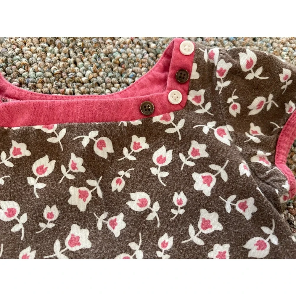 Old Navy Girls Brown Flower T-Shirt 6-12M